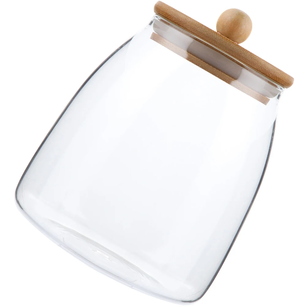 

Sealed Bamboo Lid Glass Containers for Dry Food Storage Jars Large Size Sugar Flour Clear Airtight Kitchen ganizers