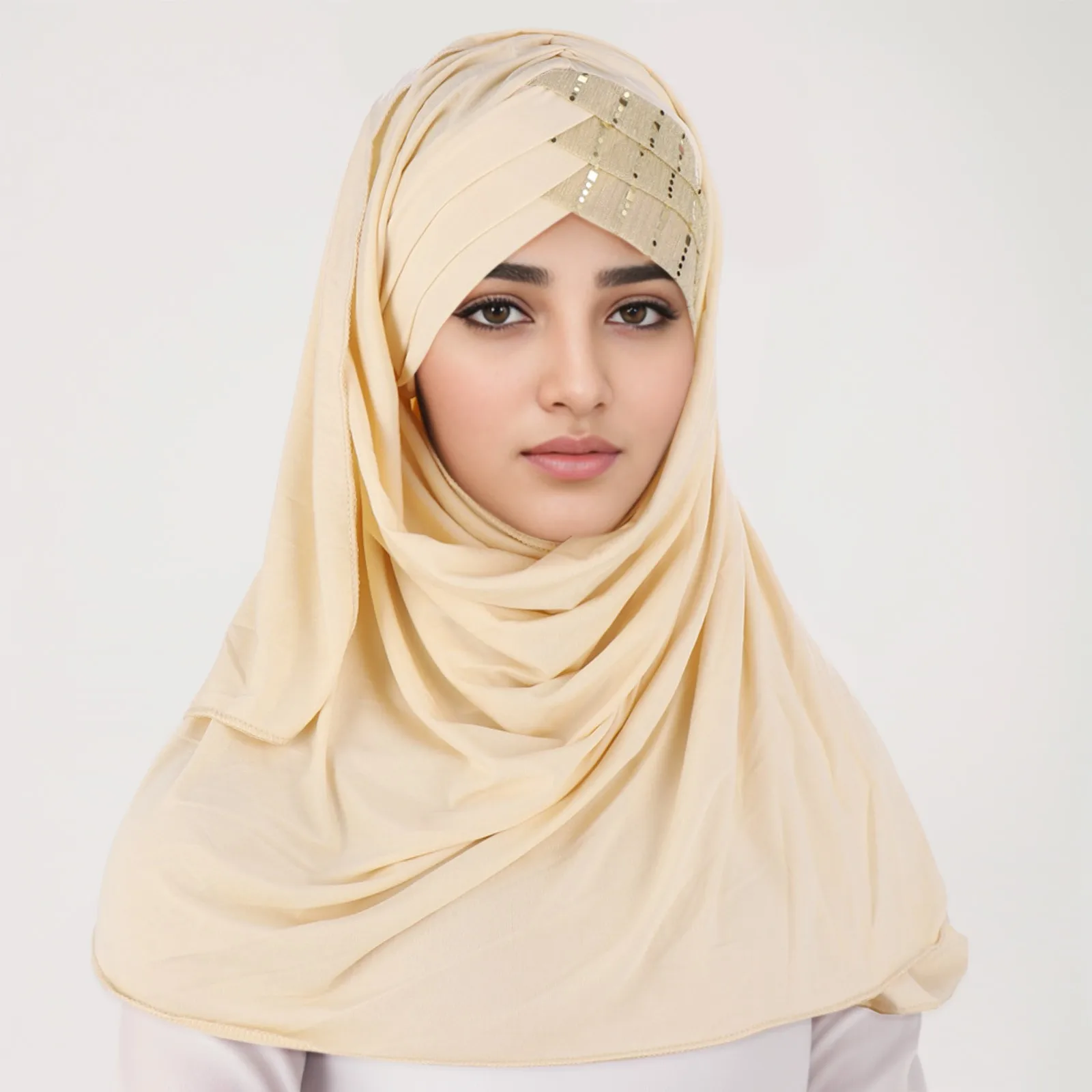 

New Arrival Crinkle Rayon Hijab Women Muslim Scarf Shawls Solid Headscarf Wraps Big Size Plain Islamic Turban Headbands