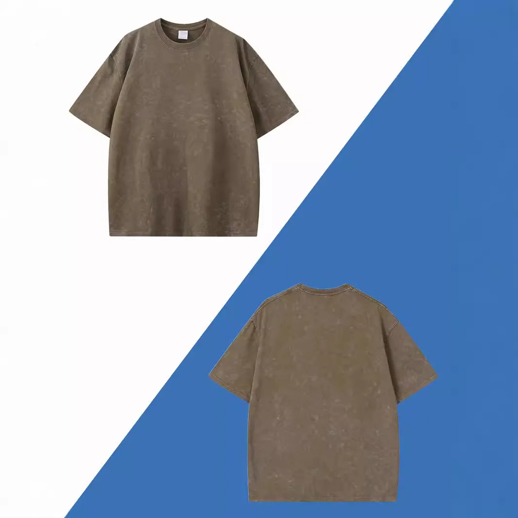 Old Cotton Retro Crew Neck Short Sleeve Large Size Fried Snowflake T-Shirts Men's T-shirts and Tank Tops