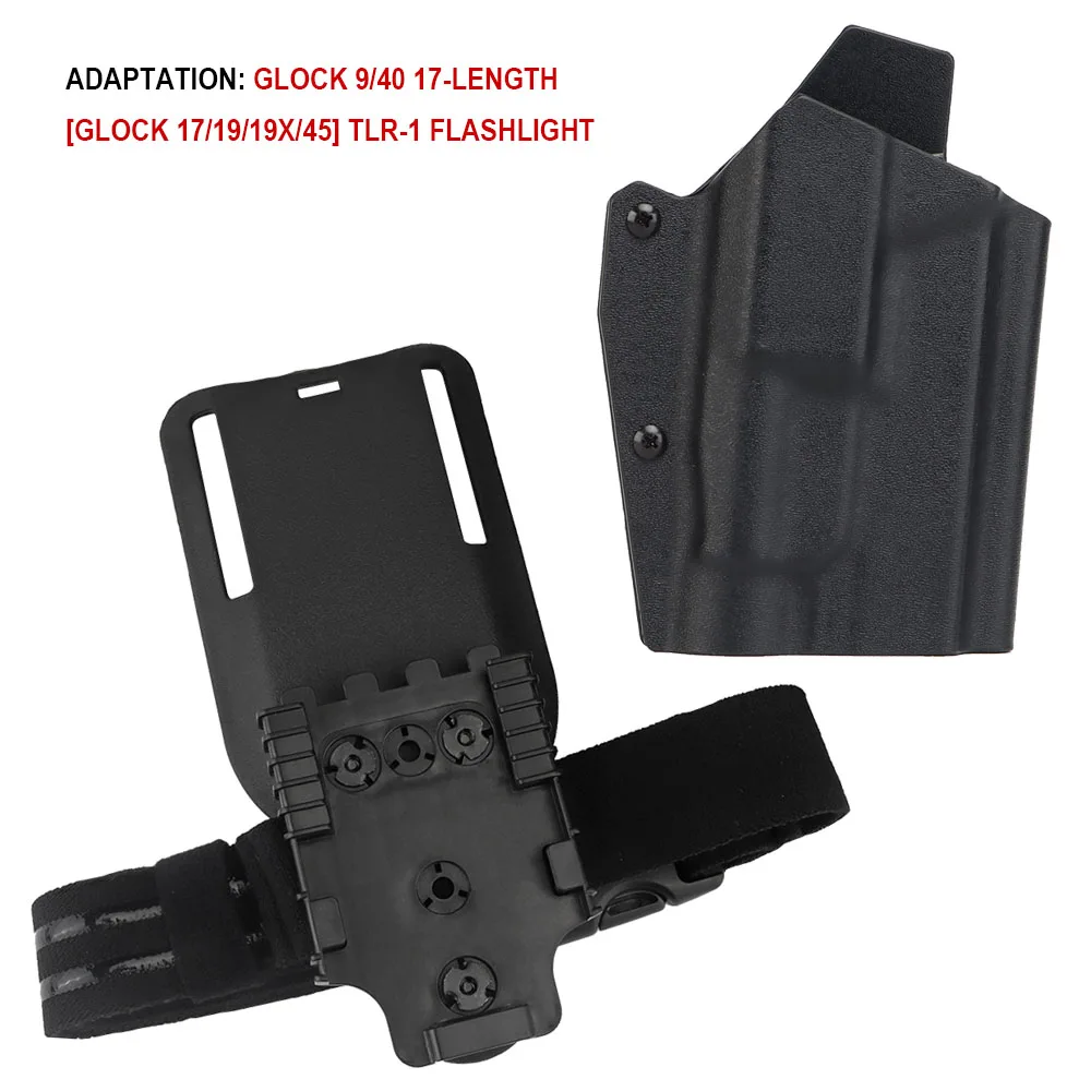 Kydex Tactical Holster For Glock 17/19/19X/45 + TLR-1 Flashlight Hunting Combat Airsoft Holster QLS Quick Release Kit Belt Gear