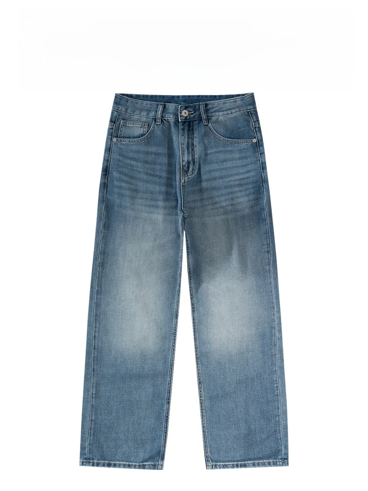 

Men's Casual Basic Versatile Simple American Retro adient Waed Loose Straight Leg Jeans BAIRBAOLIY Faion Urban Youth