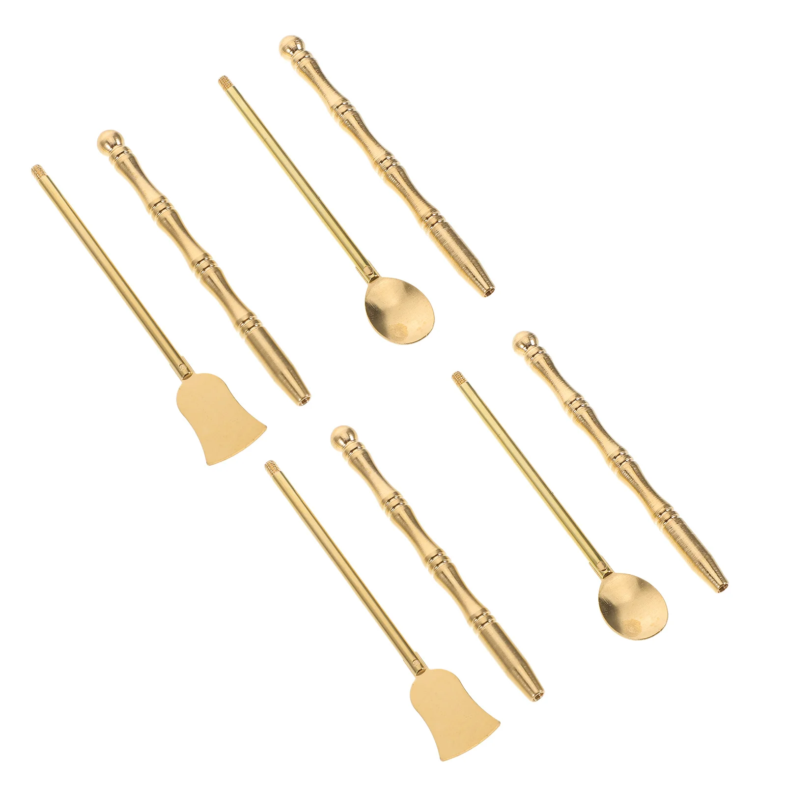 

4pcs Tools Set Copper Spoon Shovel For Incense Burner Tea Ceremony Yoga Room Decor Incense Making Supplies Equipment Accessories