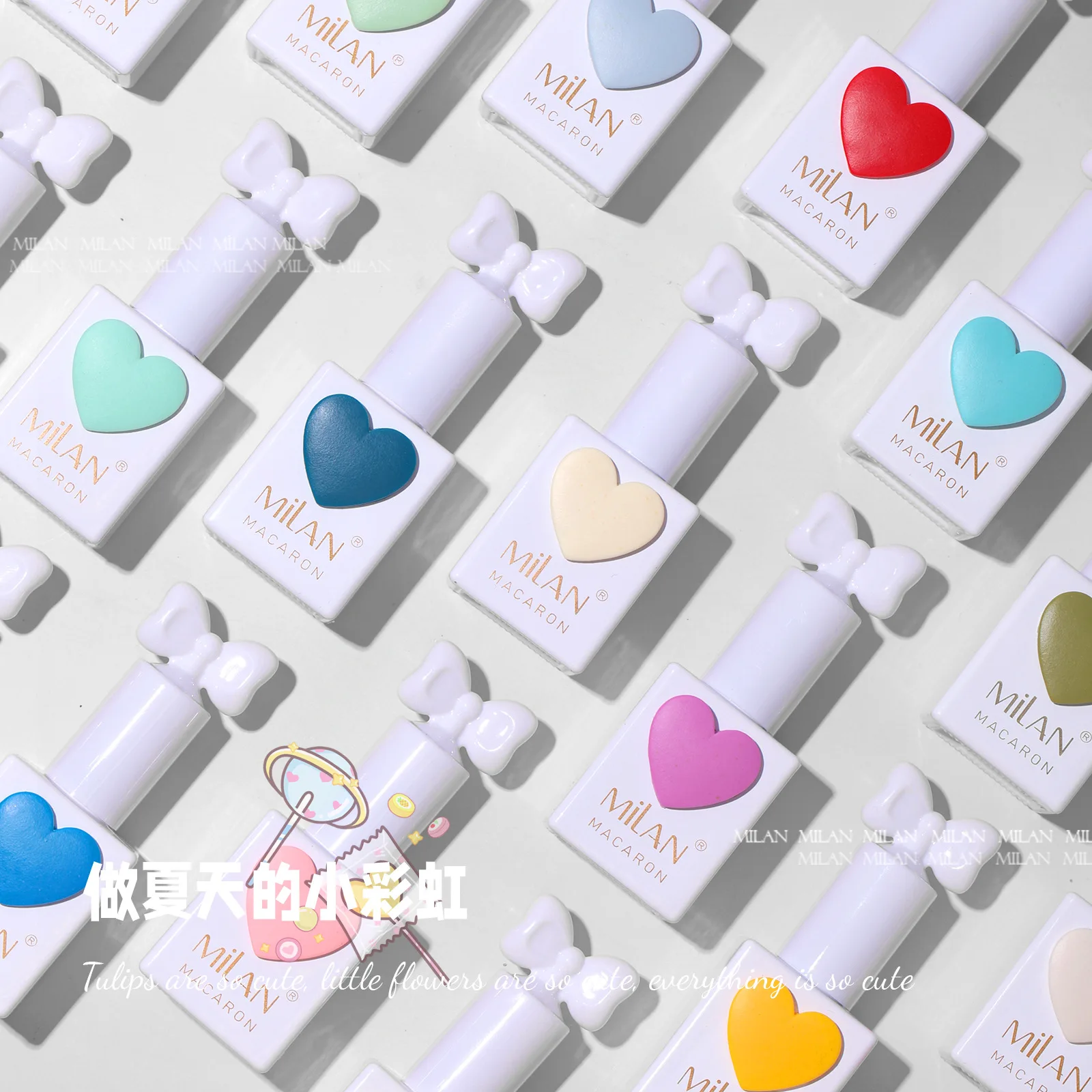 스위트 하트 밀키 젤 광택제, 마카롱 무스 쉬어 네일 광택제 젤 네일 샵, UV LED 네일 광택제 세트, 컬러 차트 포함, 22 가지 색상 세트