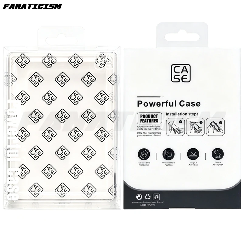 100Pcs Phone Case Packaging Box Blister PVC Packaging Box Foldable Mobile Phone Case Box For Iphone DUO Case Phone Cover