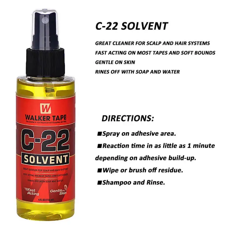 Walker Tape C-22 Hair Solvent Spray Remover per nastro estensioni dei capelli/parrucchino/parrucche in pizzo 4 FLOZ (118ml) nastro adesivo per la rimozione dei capelli