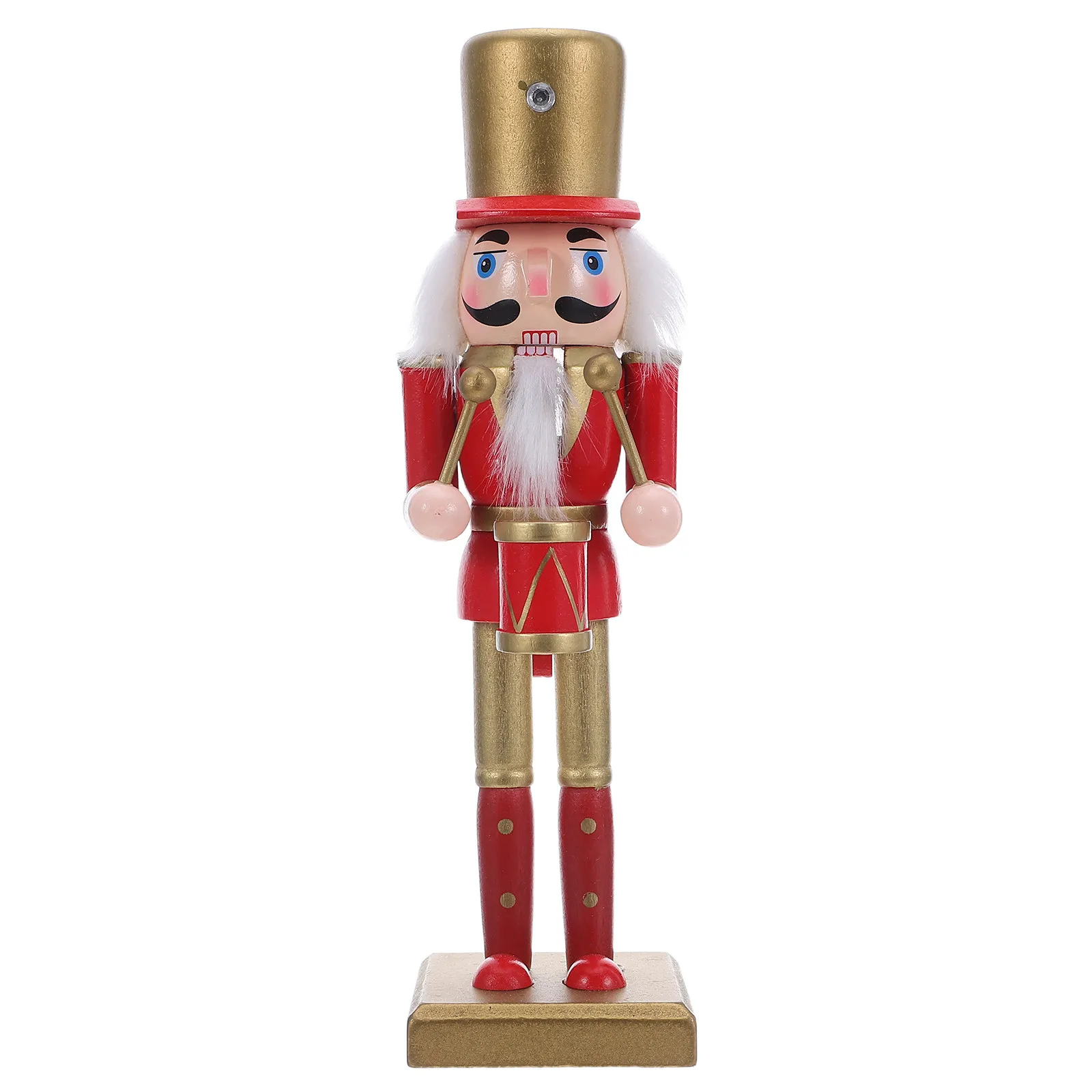 Premium Wooden Nutcracker Soldier Christmas Ornament Festive Decor for Home Office Desktop Tree Mantel Table Garden Reusable Eco