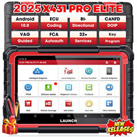LAUNCH X431 PRO ELITE Car Diagnostic Tool OBD OBD2 Scanner All Systems CAN FD DOIP 32 Reset Services Active Test ECU Coding
