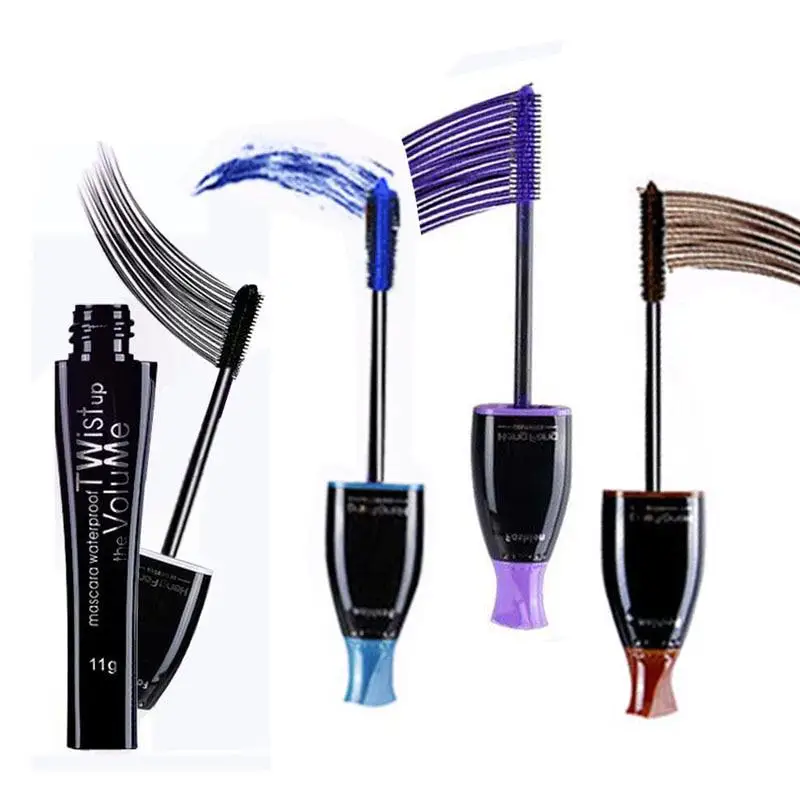 Make Waterdicht Lange Volume Mascara Blijvende Paars Blauw Bruin Zwart Cosmetische