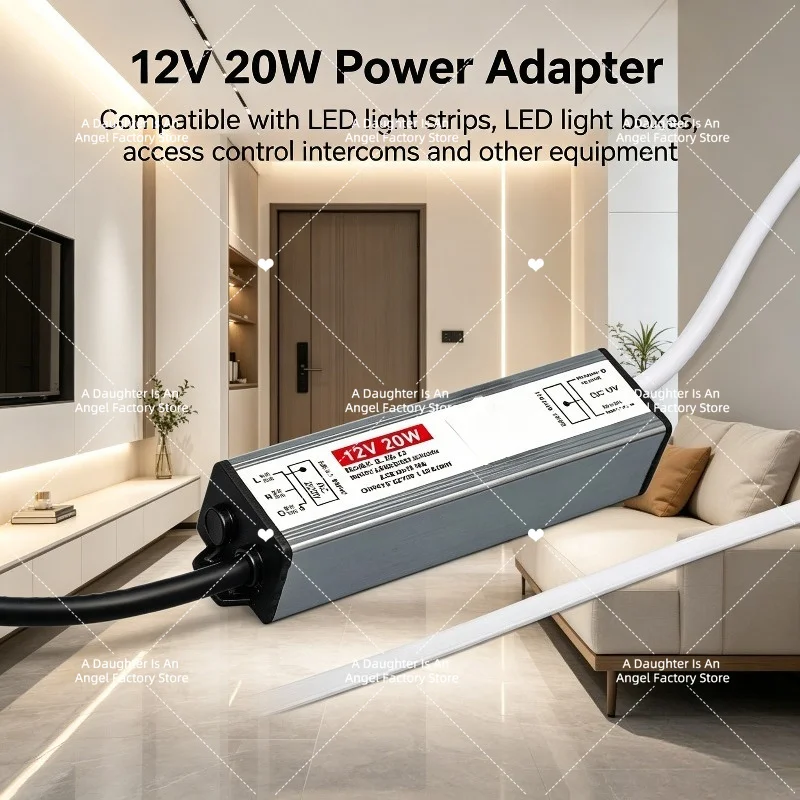 12W–150W IP67 Waterproof LED Driver, AC 110V/220V to DC 12V Power Supply, Silent Aluminum Transformer