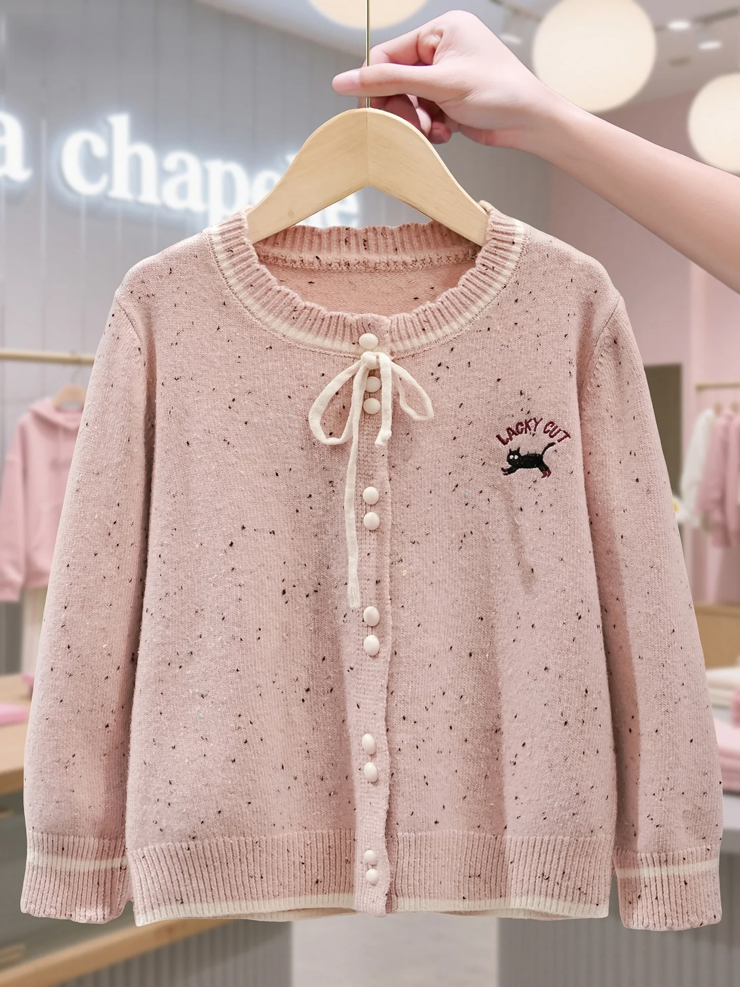 lachapelle-girls-knitted-sweater-autumn-clothes-children's-open-cardigan-top-casual-girl's-knitwear-spring-autumn-soft-comfor