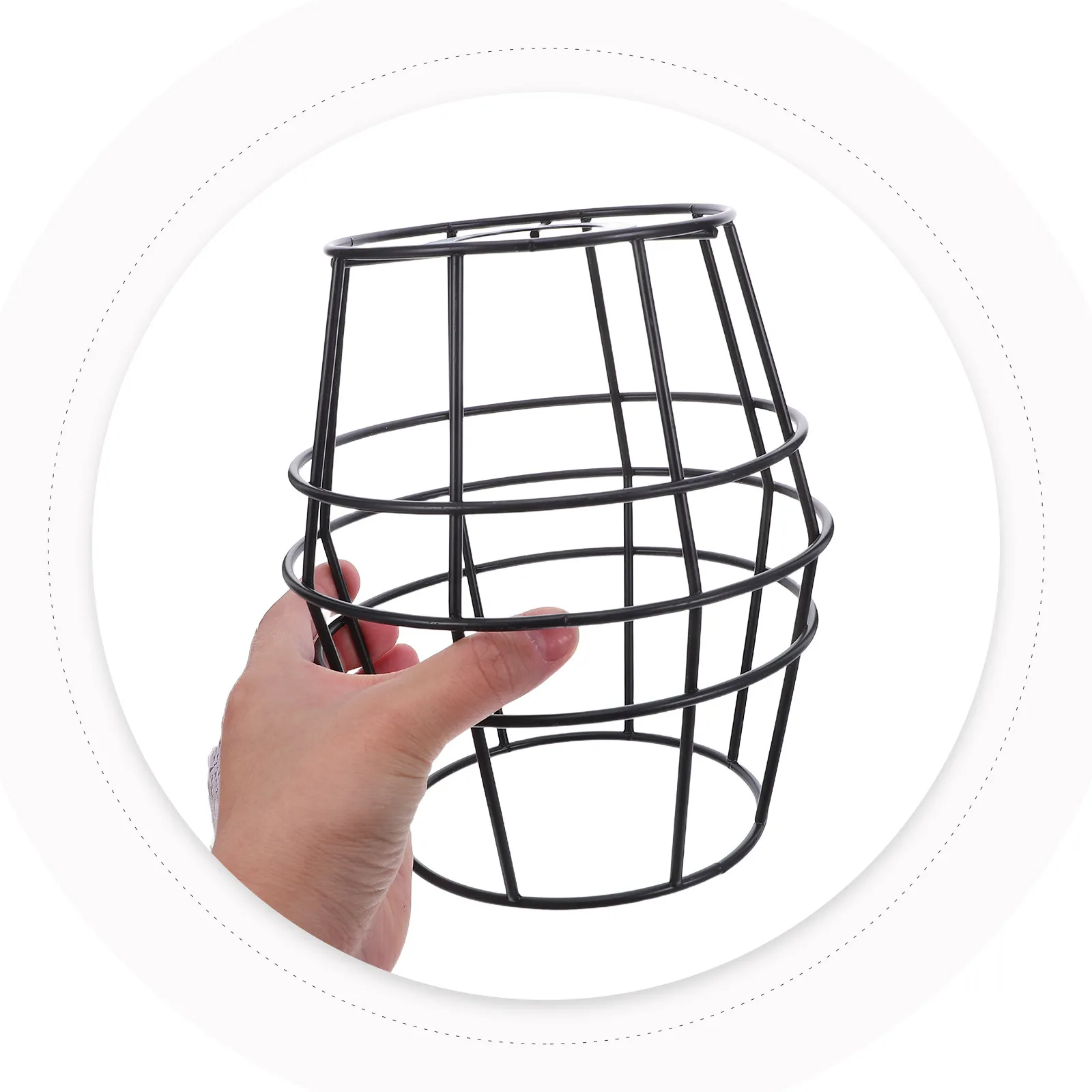 DIY Lampshade Frame Iron Wire Chandelier Stand Rustic Lantern Inspired Hanging Light Shade Structure for Creative Home Decor