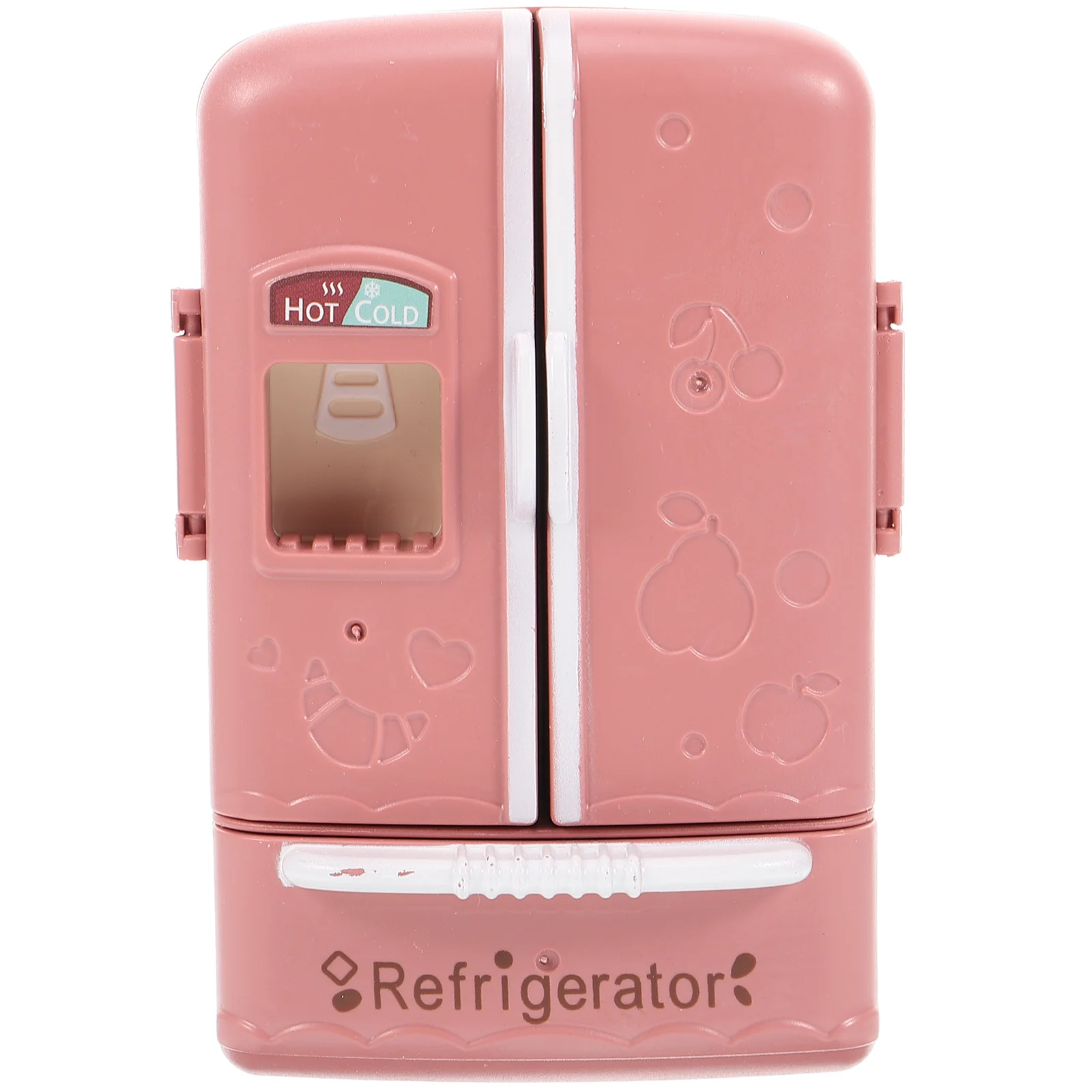Double Door Refrigerator Kitchen Miniatures Fridge Decor Toy Furniture Dollhouse Abs Child