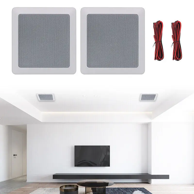 

Herdio 5.25'' 160W 2-Way Ceiling In Wall Bluetooth Speakers Audio System For Home Theater Living Room Office Shop Dropshipping