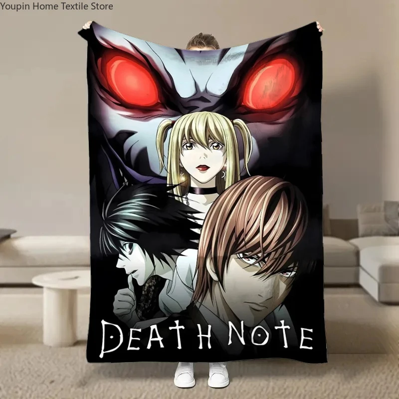 8 Size Aanime-Death-Note Flannel Blanket Fluffy Children and Adults Sofa Plush Bedspread Throw Lunch Blanket for Sofa Bed Gift view 4