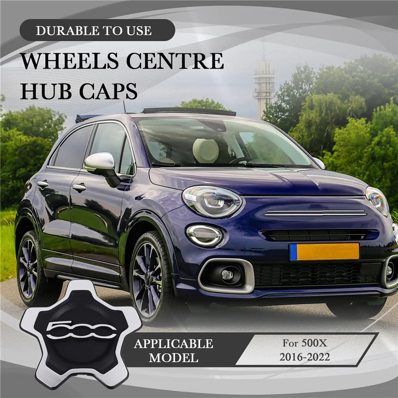 Auto Wielnaafafdekking Voor Fiat 500X 2016-2022 6AN69LXHAA Stofkap Auto Onderdelen Zilver-FSM