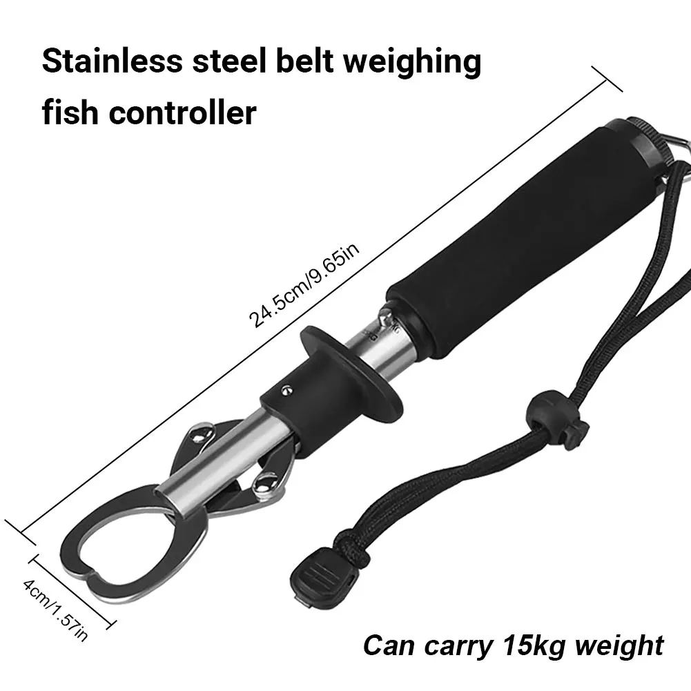 Fish Lip Gripper Fish Scales Professional Fish Holder Stainless Steel Grabber 40 Pound Fish Lip Grip Tool with Weight Scale