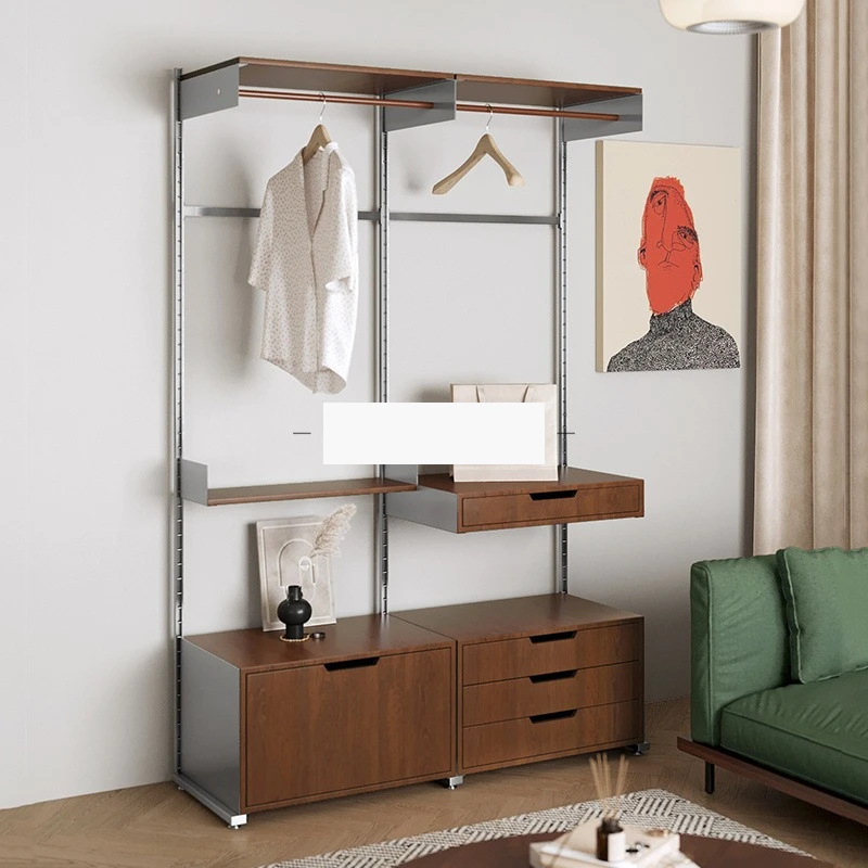 Floor-to-ceiling storage system Wall track bookshelf Wall hanging bookcase Medieval hole board shelf Open coat rack