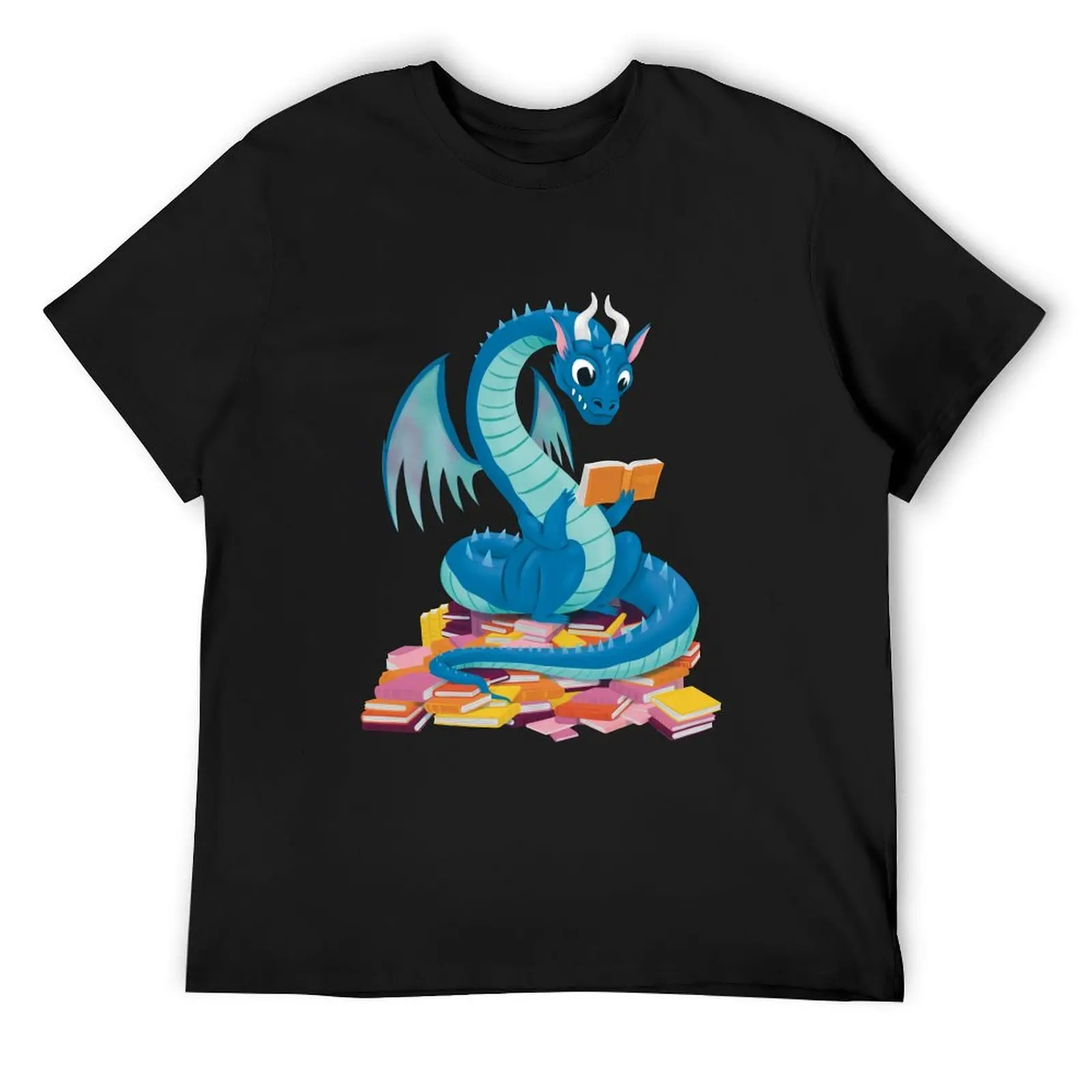 

Dragon Library T-Shirt plain clothes summer tops funny t shirts men