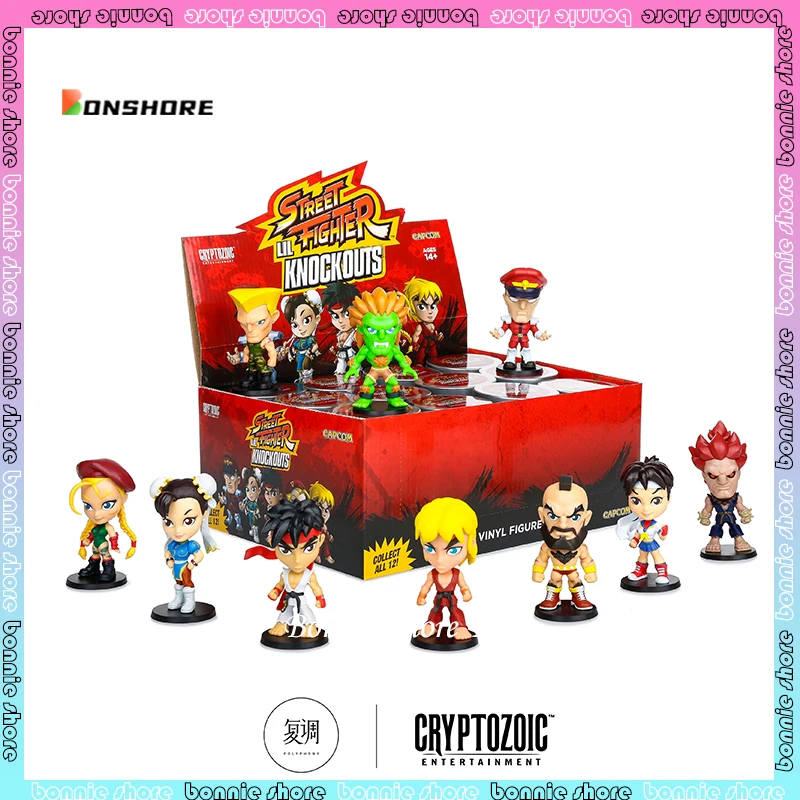 Cryptozoic Street Fighter Action Figures Blind Box Mini Collectible Ryu Ken Figure model collection ornament boy birthday gift