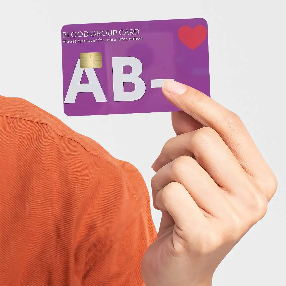 MEDICAL ALERT INFO BLOOD Bank Credit Cards Bus Pass Stickers Cool Decoration Waterproof 4PCS Card