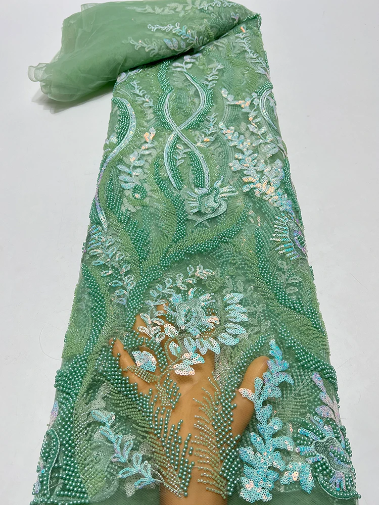 

Purple Embroidered Tulle Fabric Geometric Pattern Bead Tube Embroidery Dress Material for DIY Clothing And Home Decoration