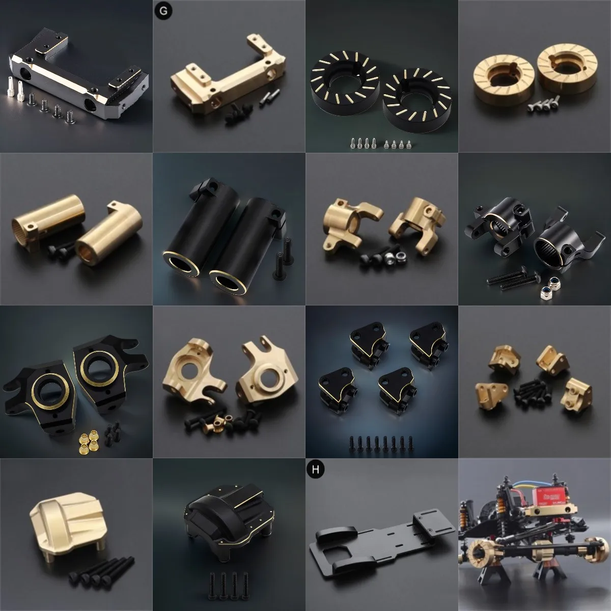 

RCGOFOLLOW SCX10 II AR44 Brass Differential Cover Steering Knuckles Counterweight for 1/10 AXIAL 90046 90047 Upgrade Parts