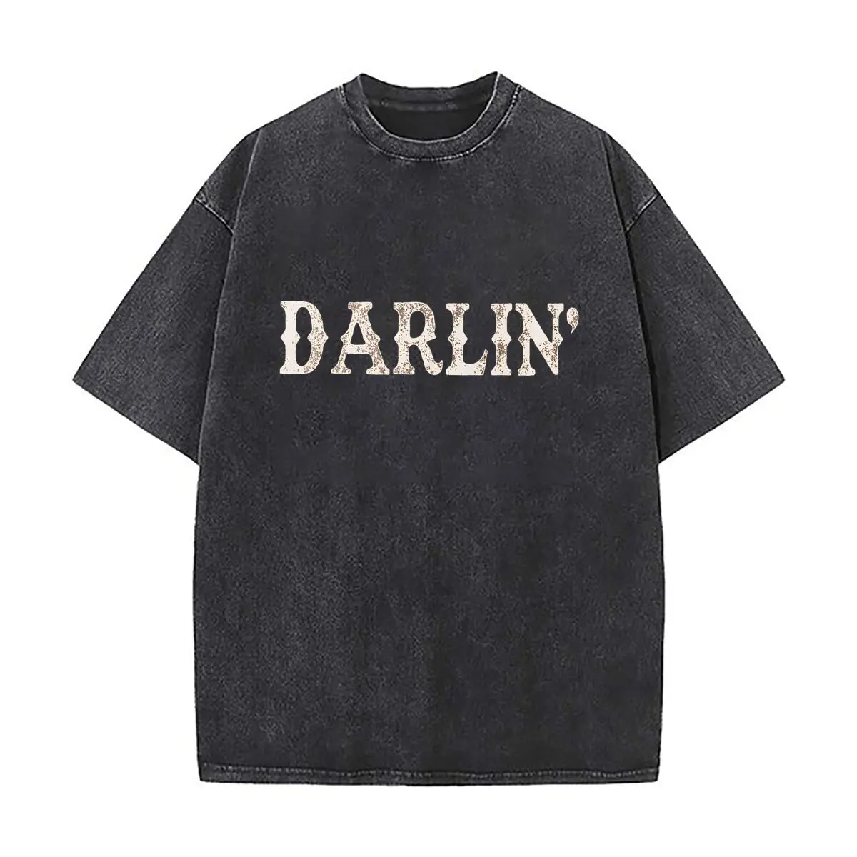 Distressed Darlin' Vintage Western Decor Distressed Faded Baggy Streetwear Tops for Park Hangouts