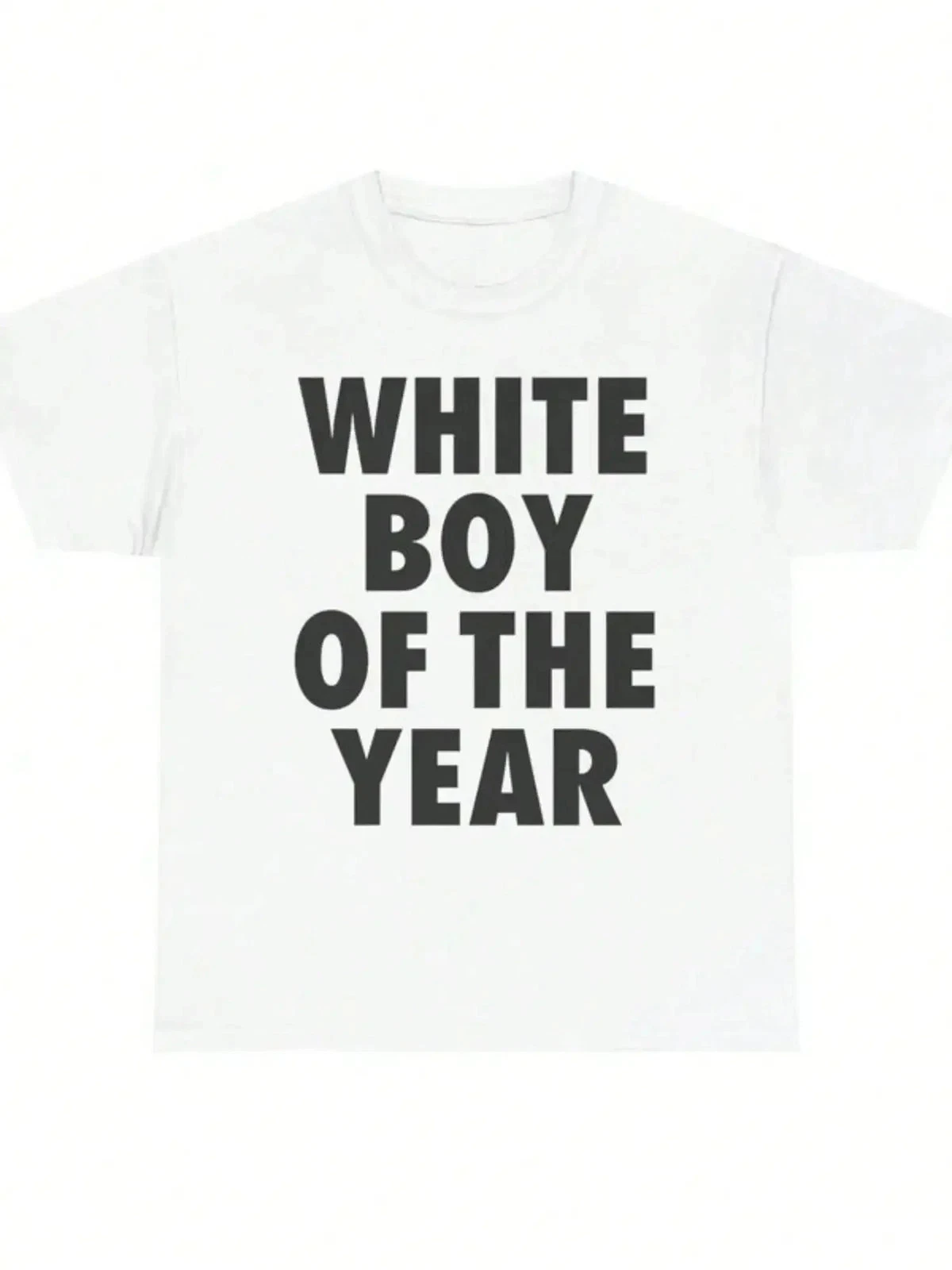 WHITE BOY OF THE YEAR Herren Y2K Grafik-Shirt Text Meme Streetwear Baumwolle – Detail 3