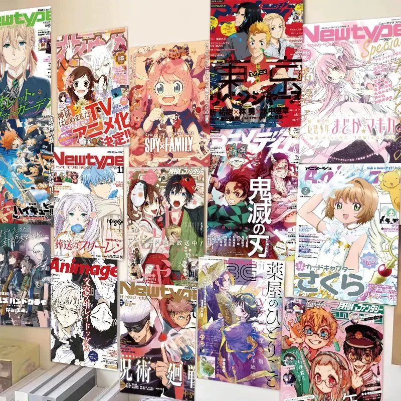 30~60 Stück Gemischte Anime-Poster HD-Druck 2D Wandkunst für Studentenwohnheim Schlafzimmer Dekor Aufkleber – Detail 2