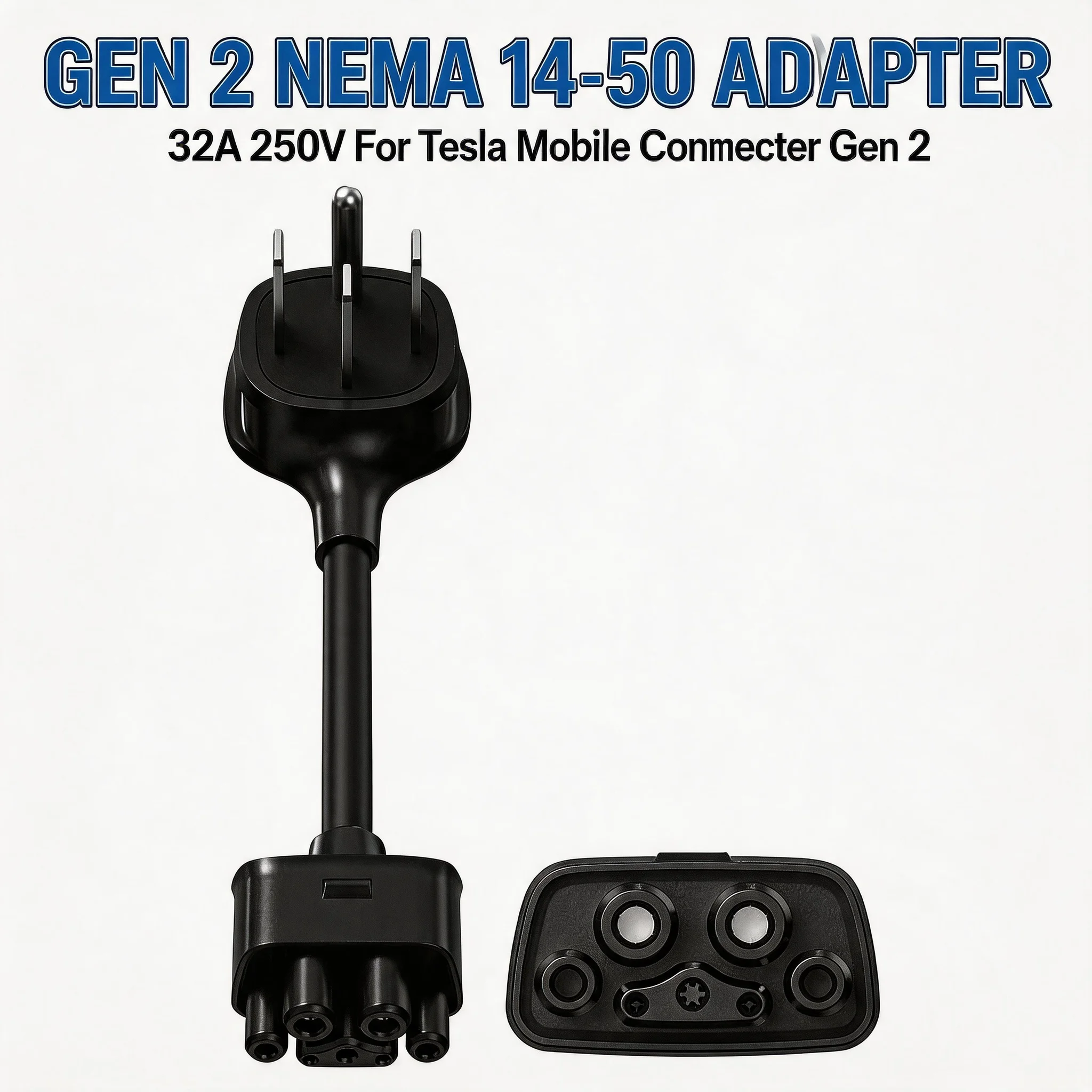 For Model 3 NEMA 14-50 Adapter 32 Amp 220V-240V Gen 2 Mobile Portable Charger Durable Fast Charging Power Connector Adapter