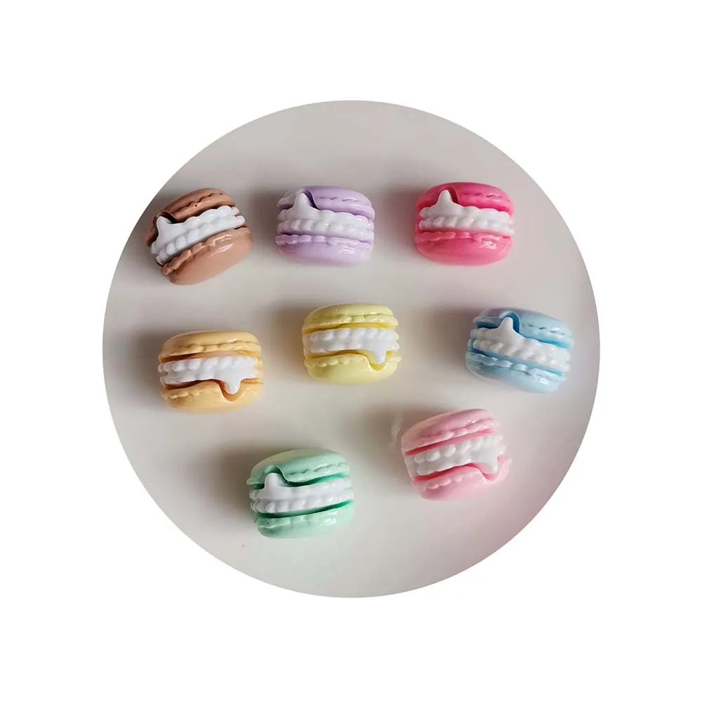 Colorful Biscuit Resin Accessories Half Macarons Shoe Garment Handmade Material Accessories