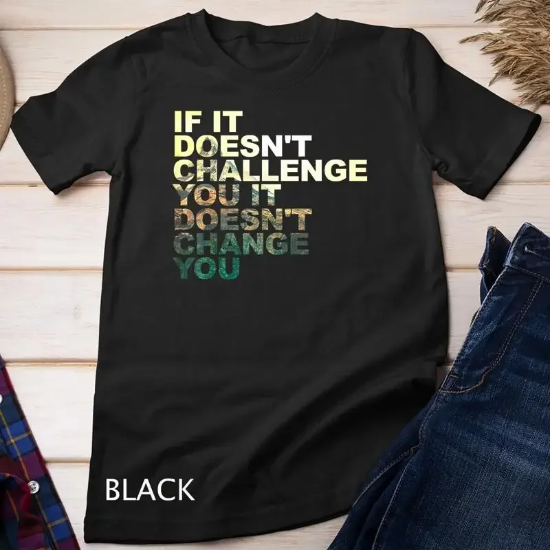 Challenge Yourself Motivational Quote Exercise Fitness Gym Unisex T shirt