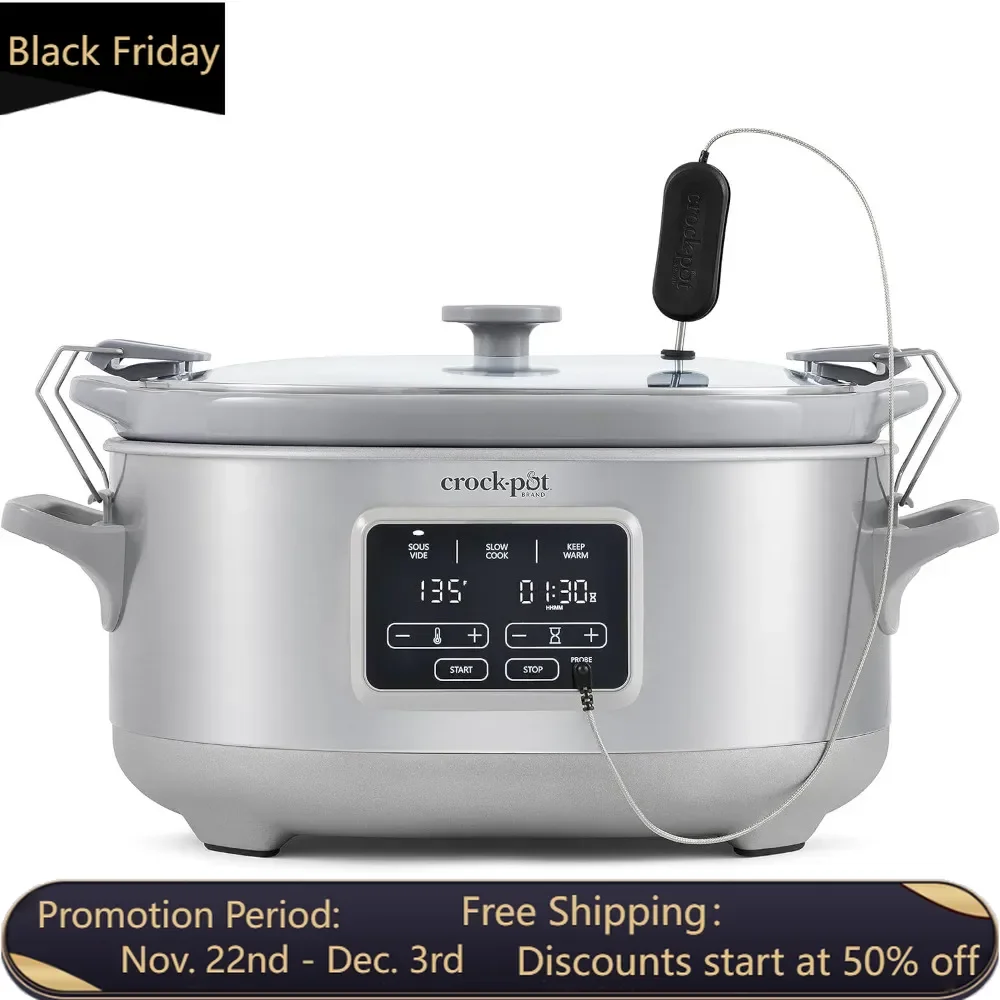 

7-Quart Cook & Carry™ Slow Cooker With Sous Vide Multicooker Programmable Stainless Steel Stew Pot Rice Cooking Appliances Home