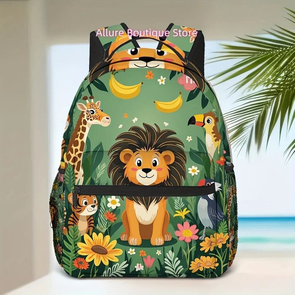 1pc Jungle with Window Backpack, Stylish and Functional, Great for Campus and Casual Use, for Teenager