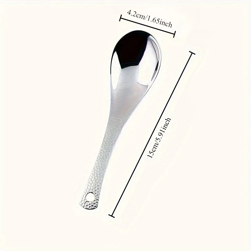 2-Pack Large Stainless Steel Spoons – Mirror Polished Dessert & Fruit Spoons for Home and Restaurant
