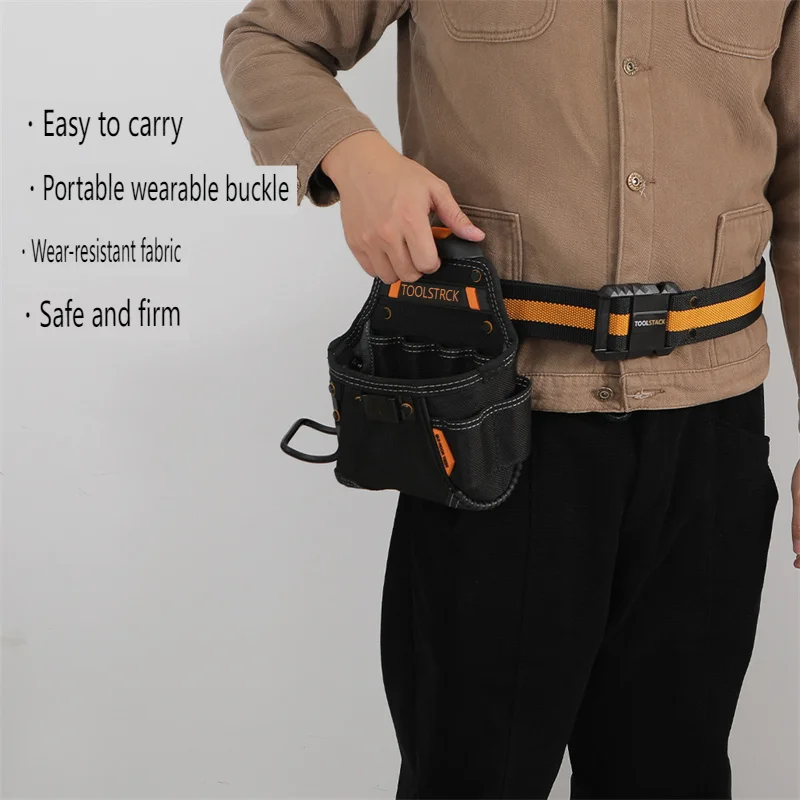 TOOLSTACK TSK-42 Black Quick Lock Construction Belt High-Quality Oxford Working Belt Comfortable Adjustable Universal Work Belt