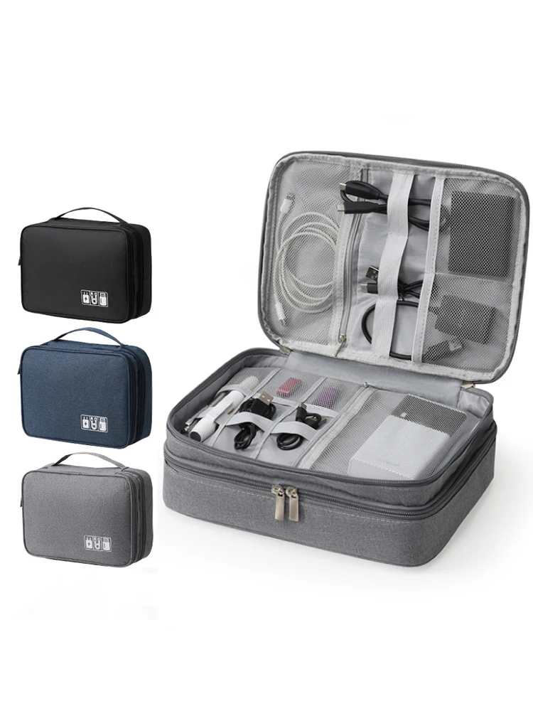Bolsa digital multifuncional, cabo de dados, fones de ouvido, disco rígido, fonte de alimentação, bolsa digital, acessório eletrônico, bolsa de armazenamento