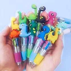 Mini bolígrafo Kawaii de 4 colores con dibujos animados para niños, suministros de oficina y escuela, regalos de papelería, 10 unidades por lote