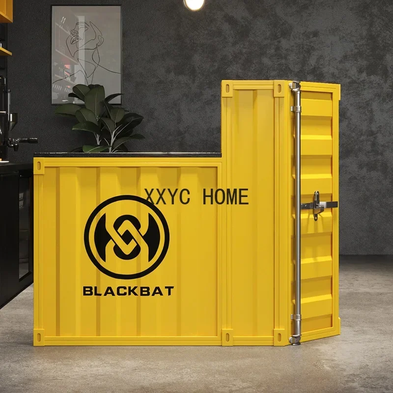 Industrial Style Wrought Iron Bar Counter Cashier Container Milk Tea Shop Clothing