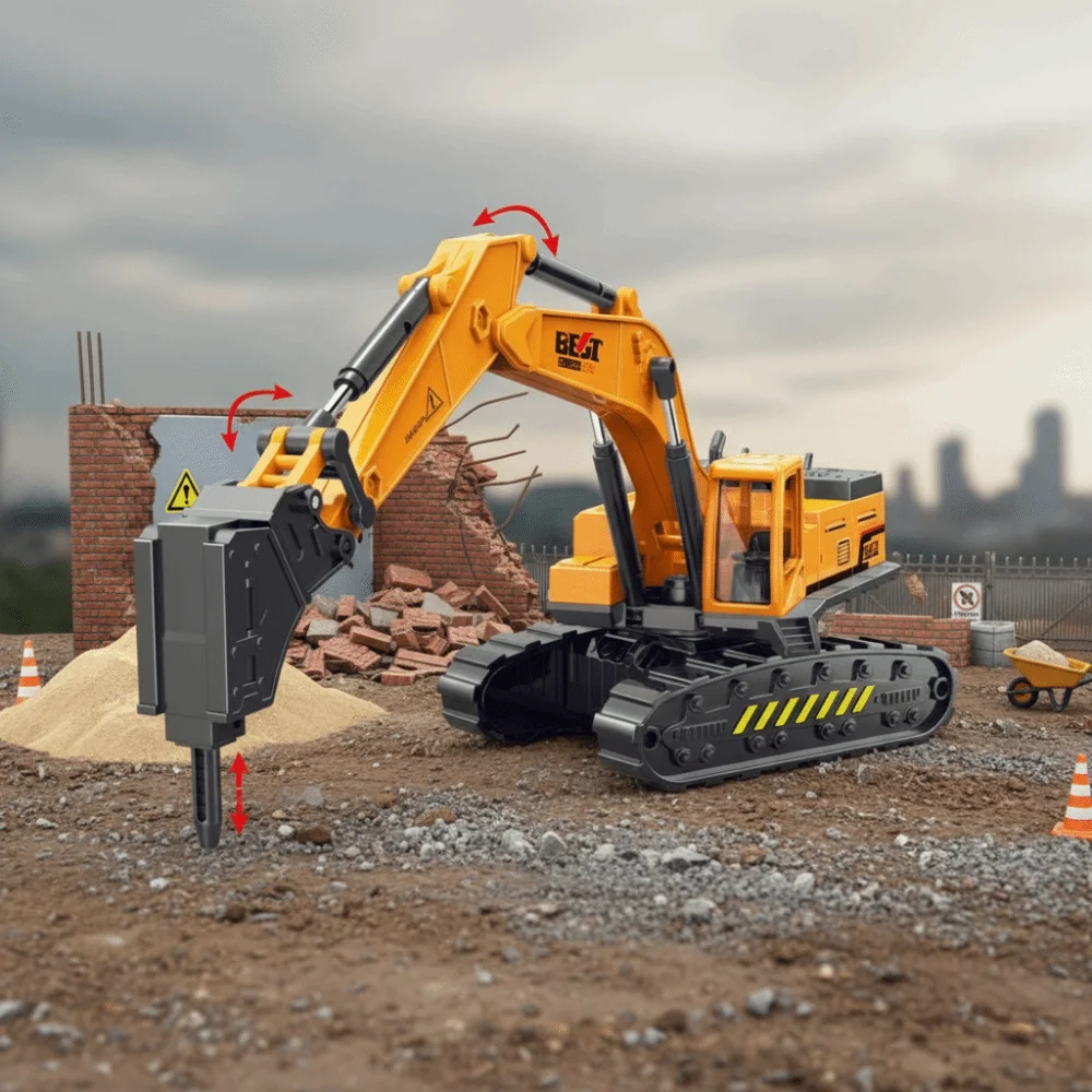 Plastic Construction Engineering Diecast Crane Inertial Model Mini Yellow Engineering Diecast Excavator Forklift Road Roller