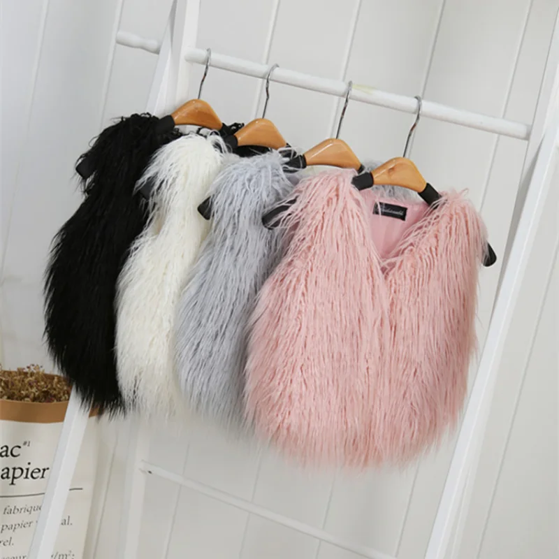

Fashion Baby Faux Fur Vest Family Matching Waistcoats Outwear Winter Autumn Spring Mother Daughter Girl Fur Vest Solid Color