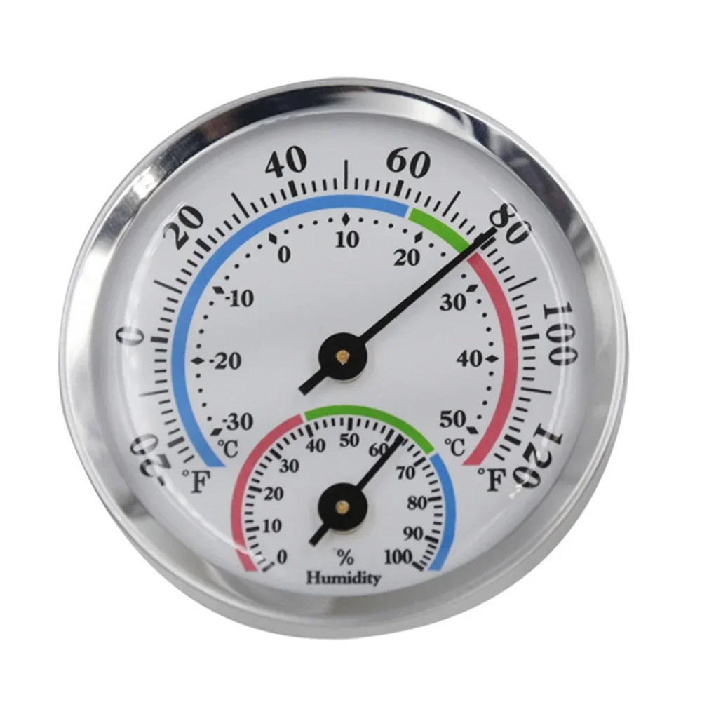 1pcs Aluminum Thermometer Hygrometer 57x57x13mm For Real-time Monitoring Temperature Humidity Changes Home Improvement Tools