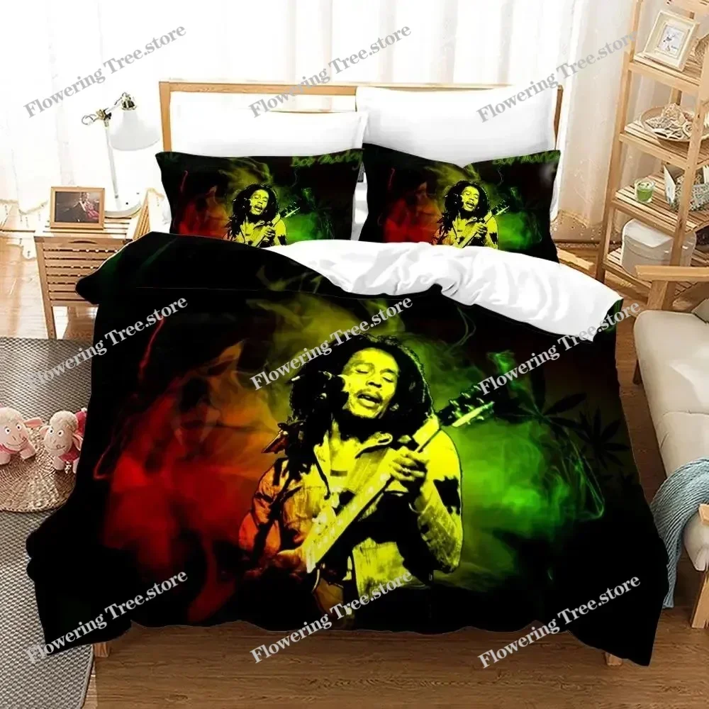 

Bob Marley Duvet Cover Sets Music Legends Jamaica Singer Comfortable Bedspreads Queen King Size Bedding Sets029963