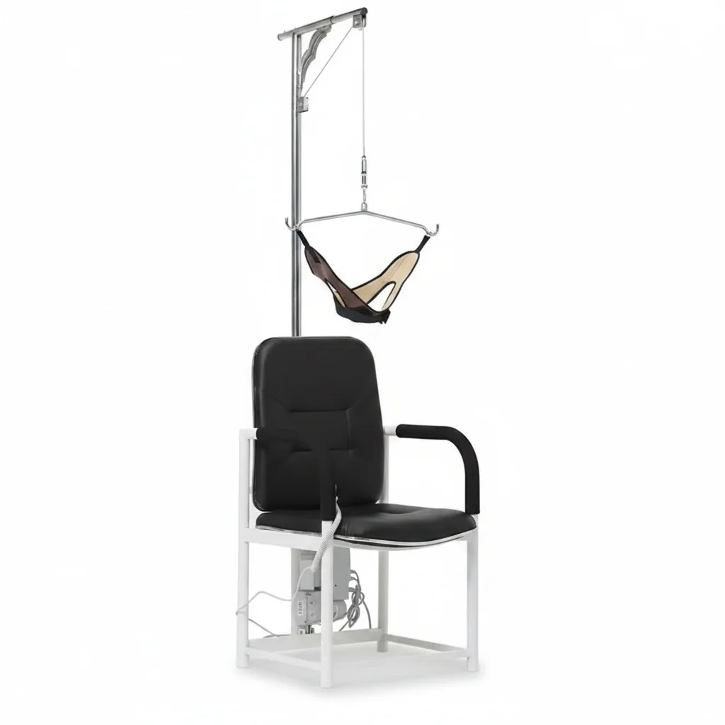 Electric Traction Chair, Heavy Duty Steel Cervical Neck Traction Device, Physiotherapy Equipment for Premium Home Use