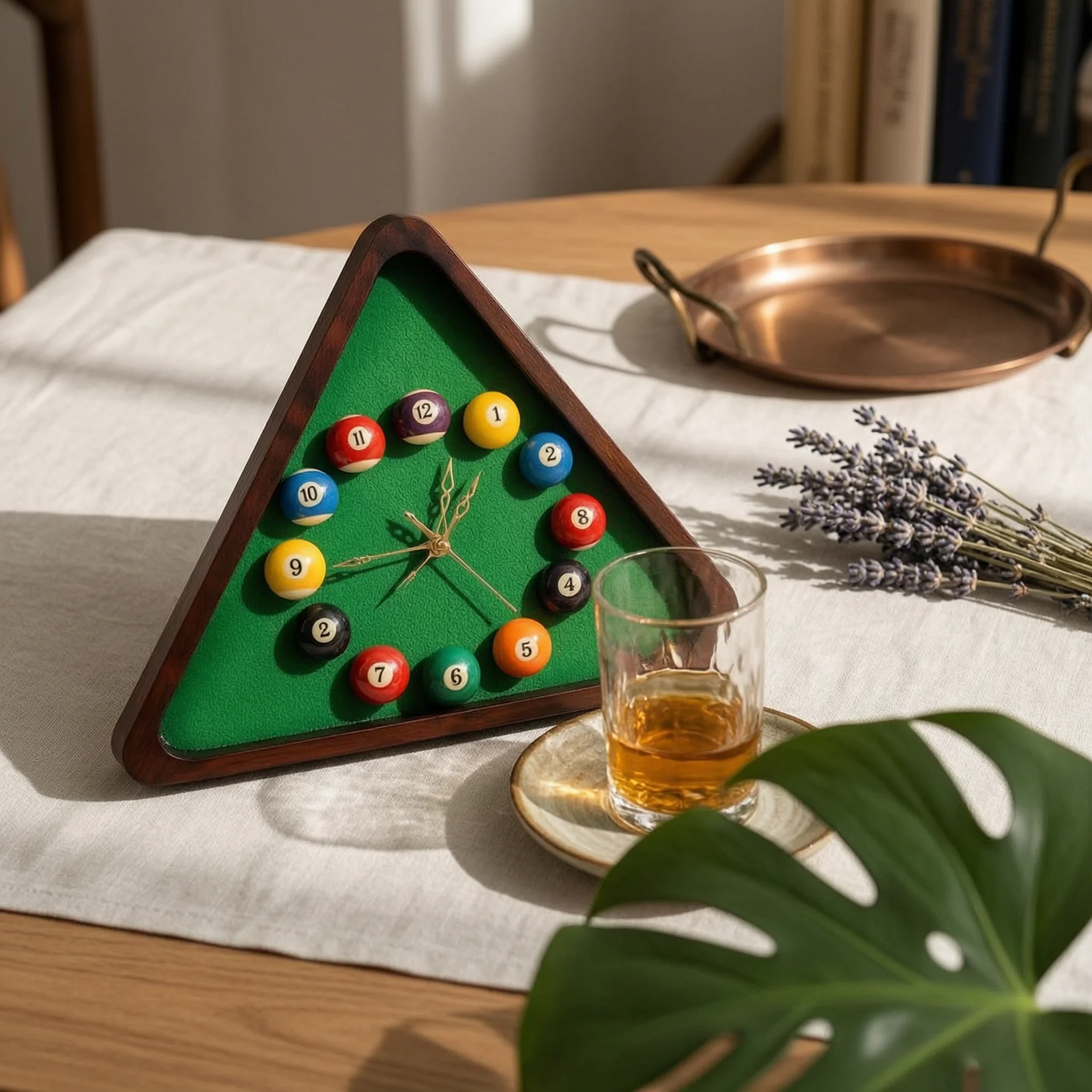 Billiards Triangle C-Lock Numbered Balls Triangle Billiards C-Lock House Decoration Wooden Frame Decorative