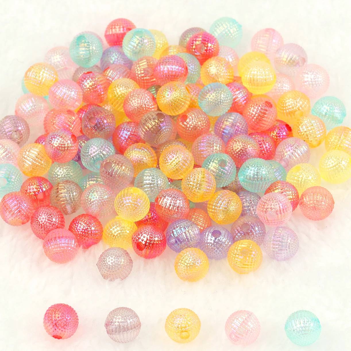 8mm Colorful Bayberry Beads Round Big Hole Loose Spacer Acrylic Beads Fit Europe Beads For Jewelry Making Phone Chain Bracelet