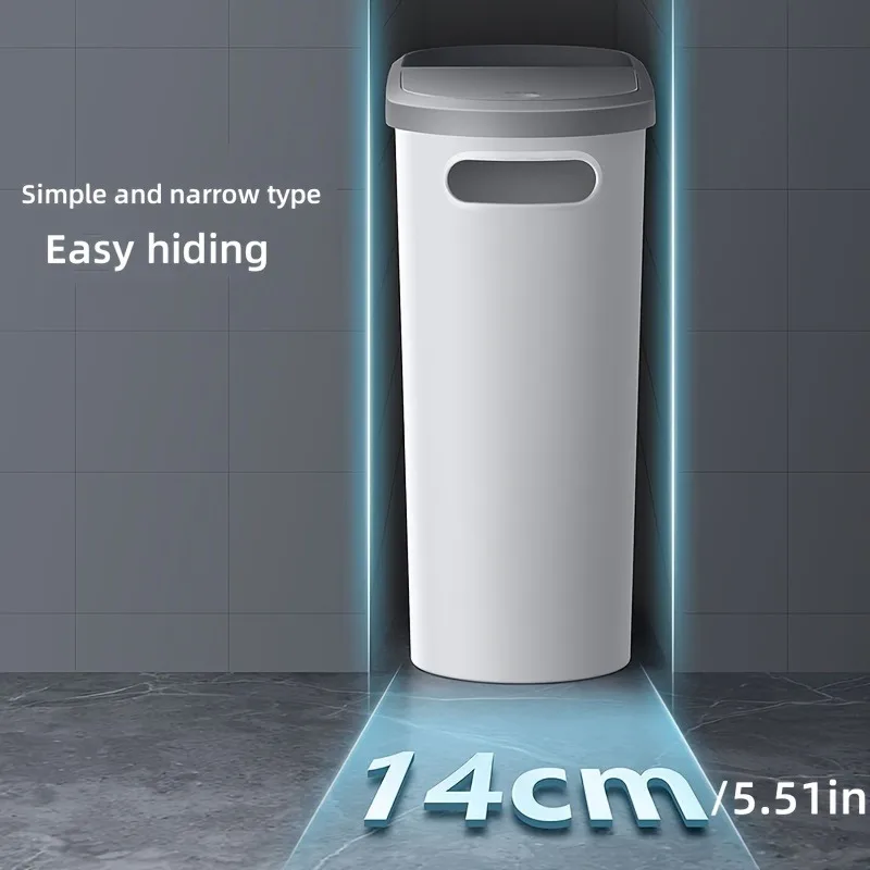 Toiletten-Mülleimer-Halter, Clip, Heimpresse, Toiletten-Mülleimer mit Deckel für Wohnzimmer, Schlafzimmer, Küche, großes Fassungsvermögen
