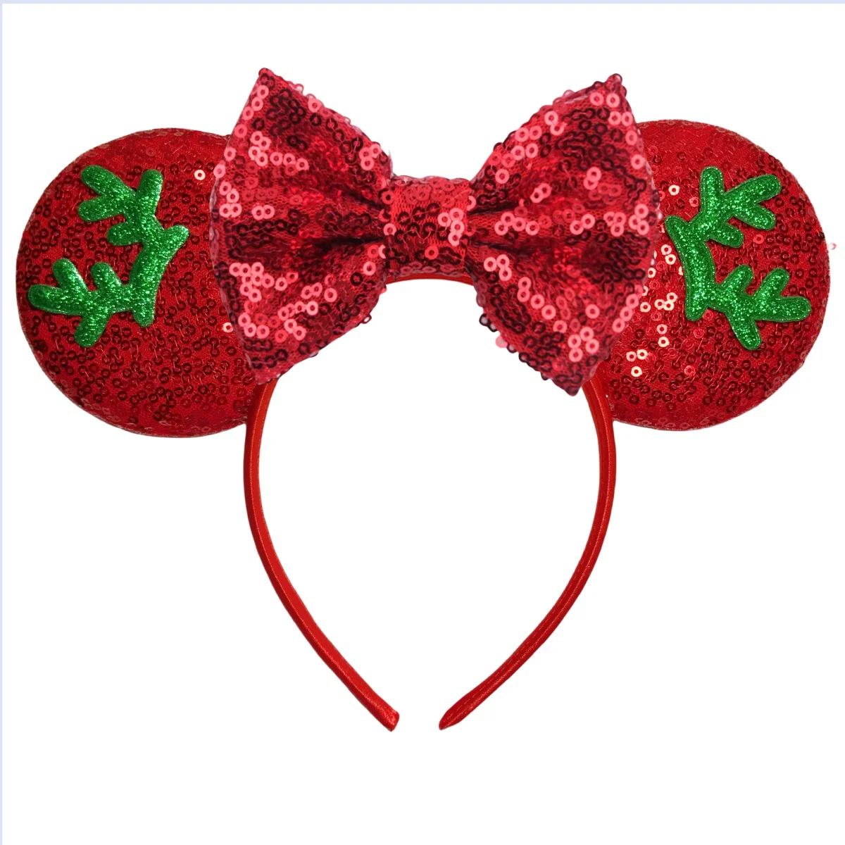 Christmas Mouse Ears Headband Sequin Bow Headband Girls Christmas Tree Decorations Antler Bell Hair Accessories For Women