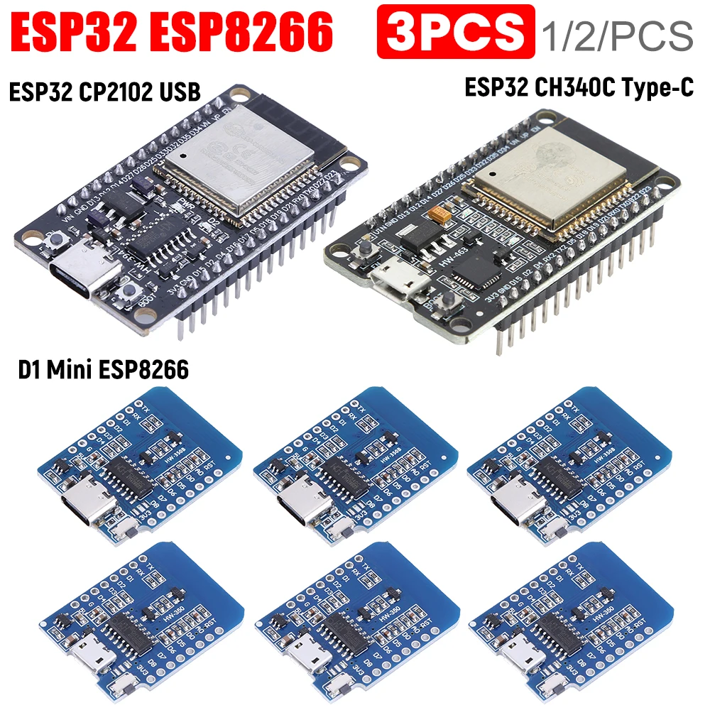 ESP32 WROOM-32/D1 Mini ESP8266 макетная плата D1 Mini NodeMcu Lua WIFI Micro Type C ESP32S WiFi + модуль Bluetooth для Arduino