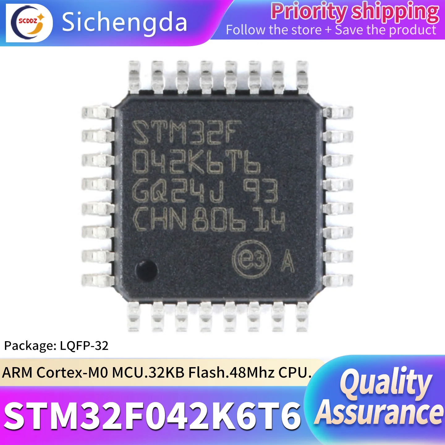 Original genuine STM32F042K6T6 LQFP-32 ARM Cortex-M0 32-bit microcontroller MCU